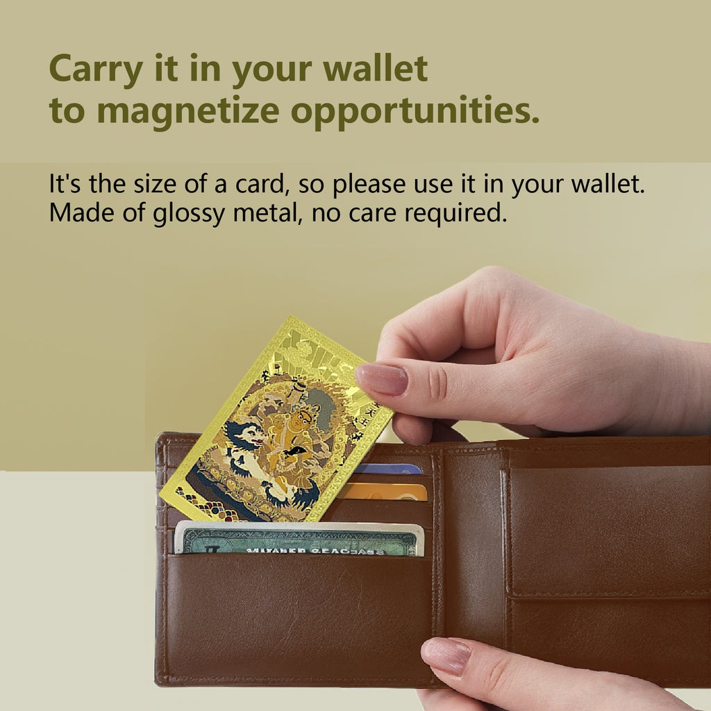 Consecrated Tibetan Buddhist Sacred Object • Wealth God Vaiśravaṇa Protection Amulet Card