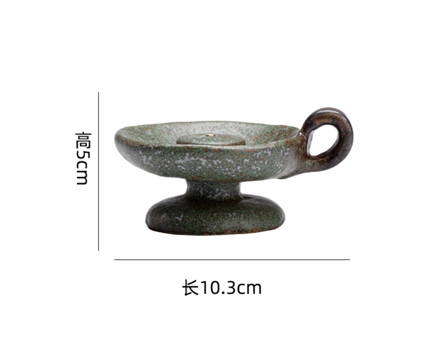 Ceramic Bronze-Glazed Censer with Candle Holder incense holder Design