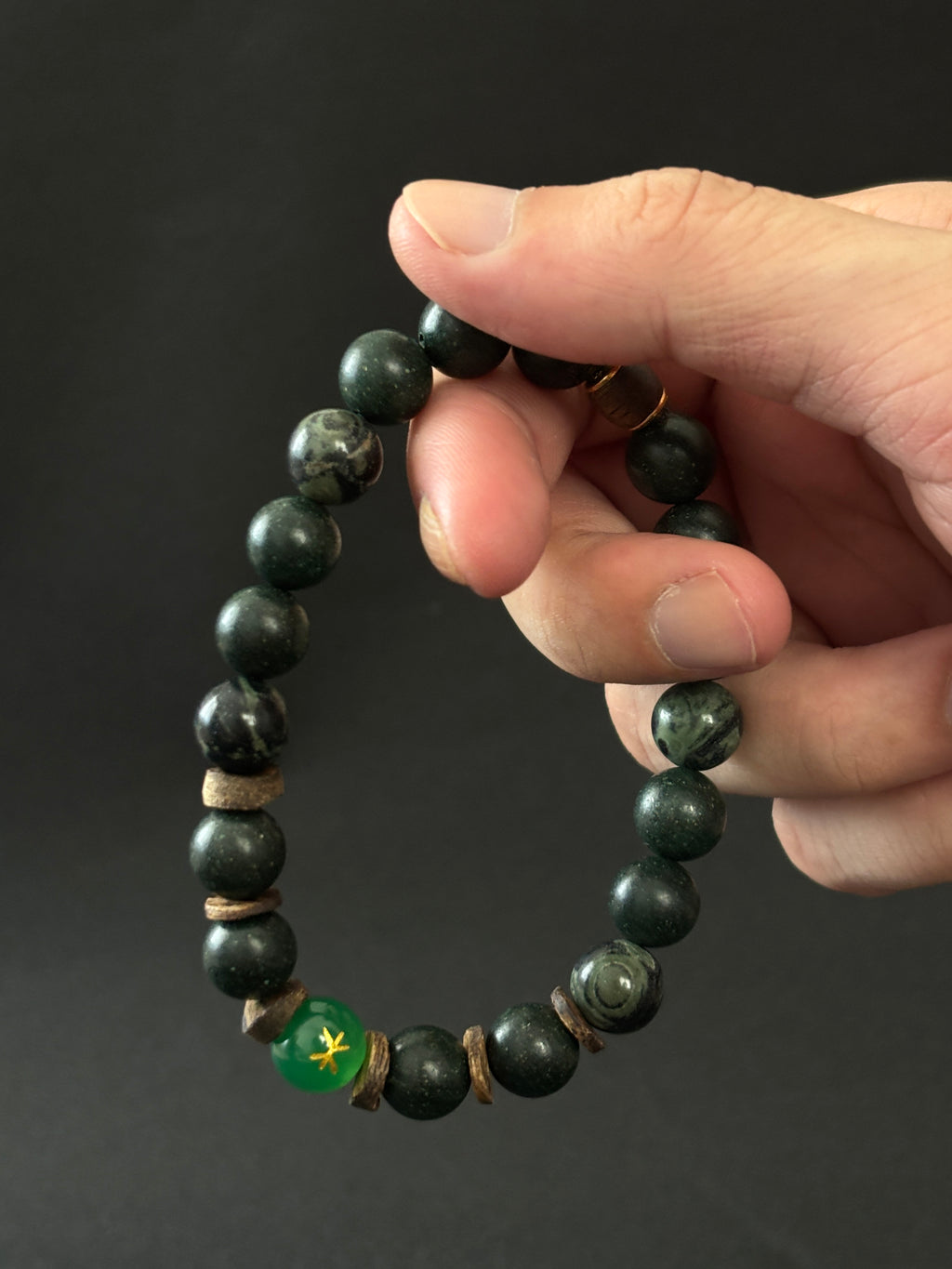 Five-Element Herbal & Aromatic Bracelet Collection Wood Element - Eastern Green (Mu Dong Qing)(Jin Xi Bai) (Jin Xi Bai) (Inspired by the Ancient Chinese Five Elements: Metal, Wood, Water, Fire, Earth)