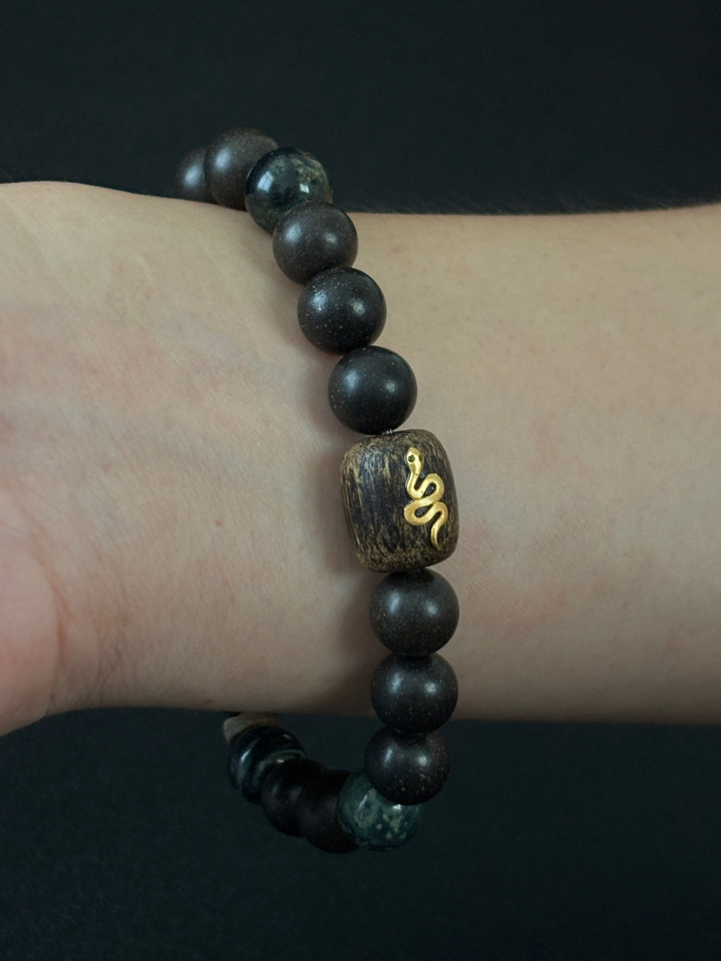 Five-Element Herbal & Aromatic Bracelet Collection Water Element - Northern Black (Bei Shui Hei) (Mu Dong Qing)(Jin Xi Bai) (Jin Xi Bai) (Inspired by the Ancient Chinese Five Elements: Metal, Wood, Water, Fire, Earth)
