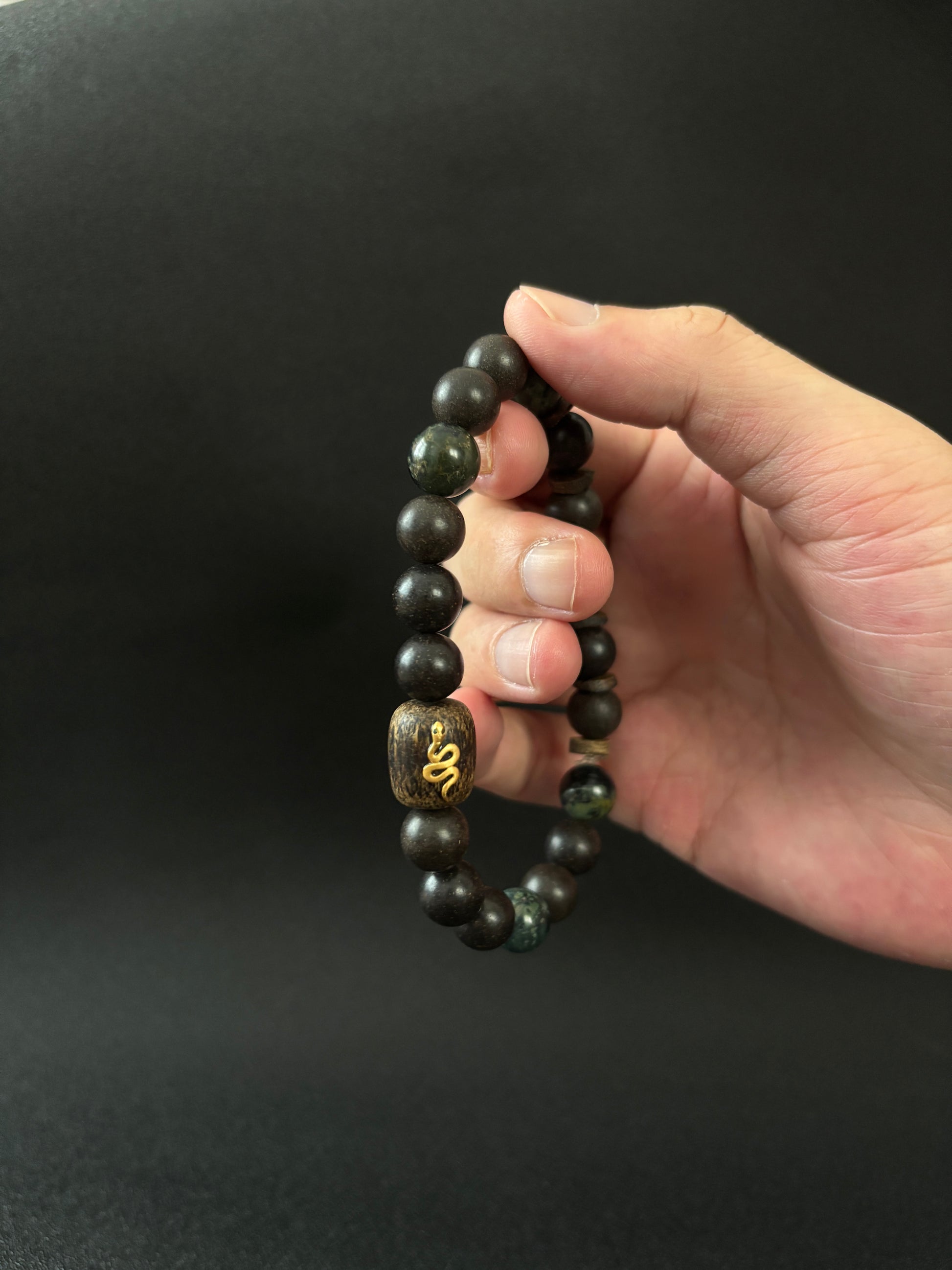 Five-Element Herbal & Aromatic Bracelet Collection Water Element - Northern Black (Bei Shui Hei) (Mu Dong Qing)(Jin Xi Bai) (Jin Xi Bai) (Inspired by the Ancient Chinese Five Elements: Metal, Wood, Water, Fire, Earth)