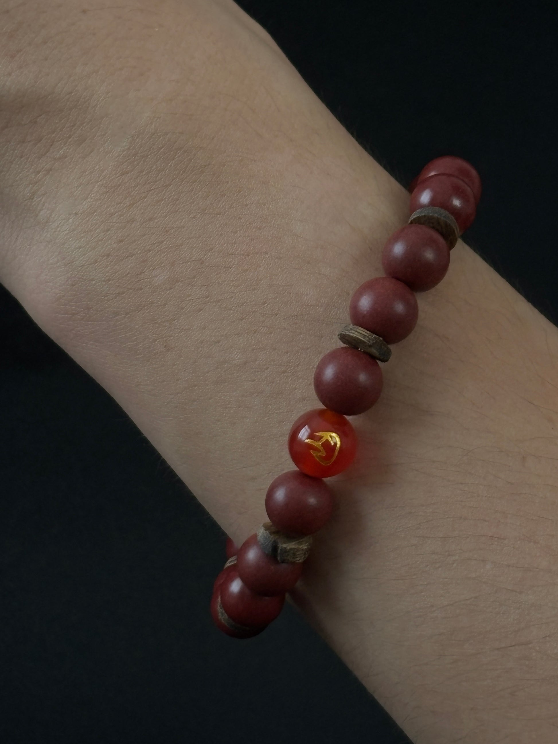 Five-Element Herbal & Aromatic Bracelet Collection Fire Element - Southern Red (Huo Nan Hong) (Bei Shui Hei) (Mu Dong Qing)(Jin Xi Bai) (Jin Xi Bai) (Inspired by the Ancient Chinese Five Elements: Metal, Wood, Water, Fire, Earth)
