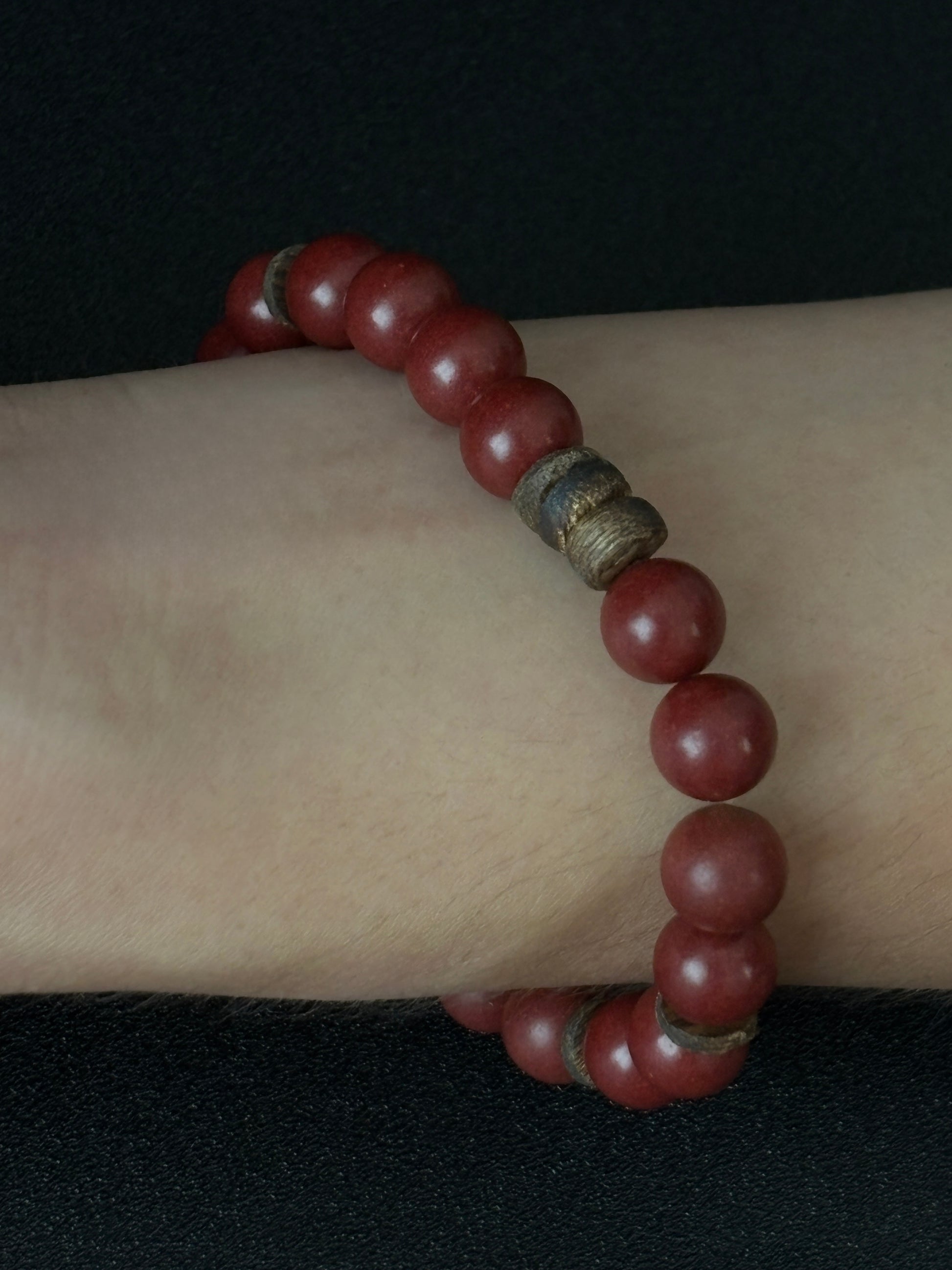 Five-Element Herbal & Aromatic Bracelet Collection Fire Element - Southern Red (Huo Nan Hong) (Bei Shui Hei) (Mu Dong Qing)(Jin Xi Bai) (Jin Xi Bai) (Inspired by the Ancient Chinese Five Elements: Metal, Wood, Water, Fire, Earth)