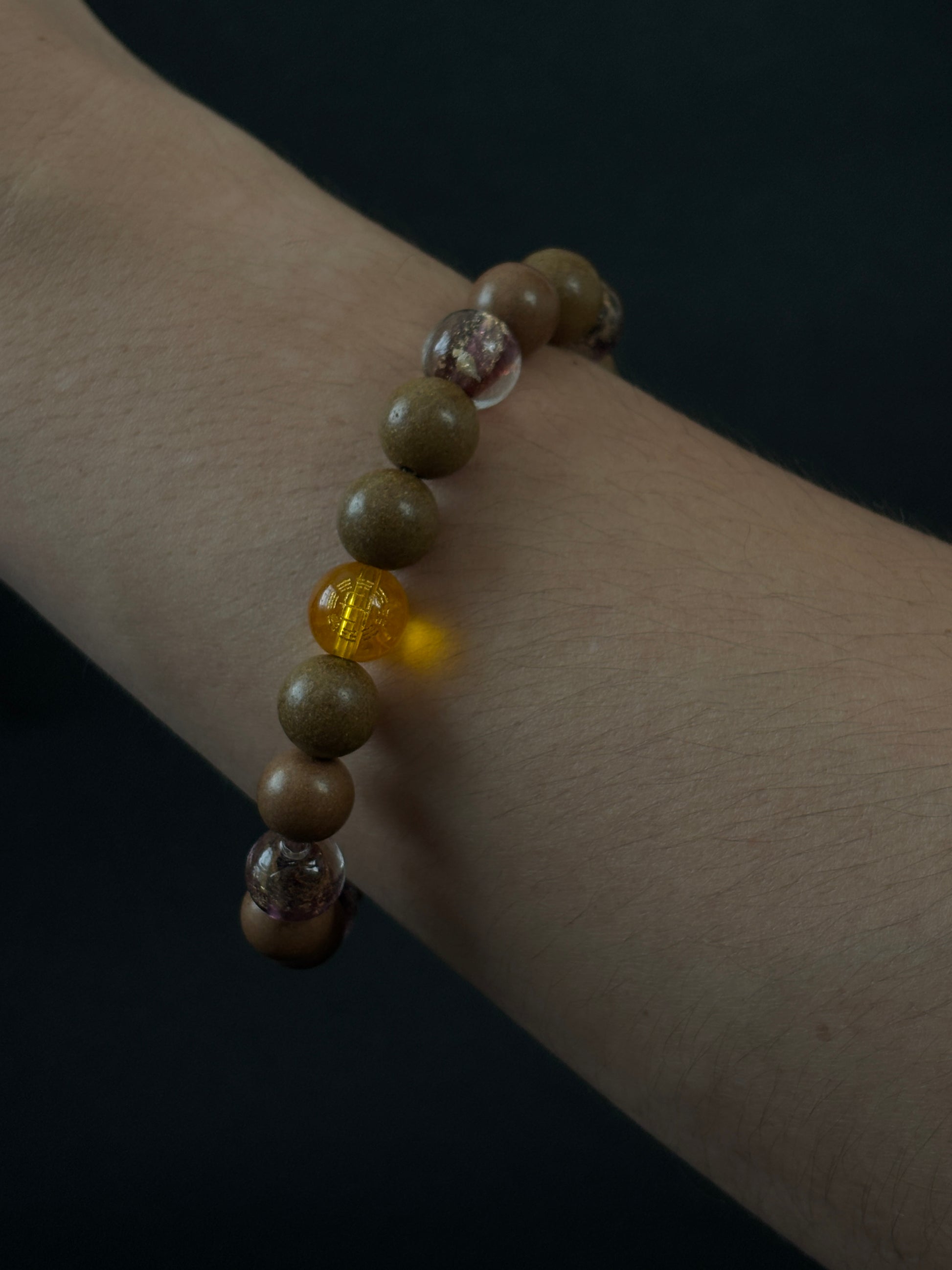 Five-Element Herbal & Aromatic Bracelet Collection Fire Element - Southern Red (Huo Nan Hong) (Bei Shui Hei) (Mu Dong Qing)(Jin Xi Bai) (Jin Xi Bai) (Inspired by the Ancient Chinese Five Elements: Metal, Wood, Water, Fire, Earth)