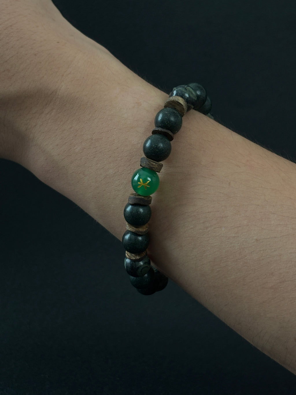 Five-Element Herbal & Aromatic Bracelet Collection Wood Element - Eastern Green (Mu Dong Qing)(Jin Xi Bai) (Jin Xi Bai) (Inspired by the Ancient Chinese Five Elements: Metal, Wood, Water, Fire, Earth)