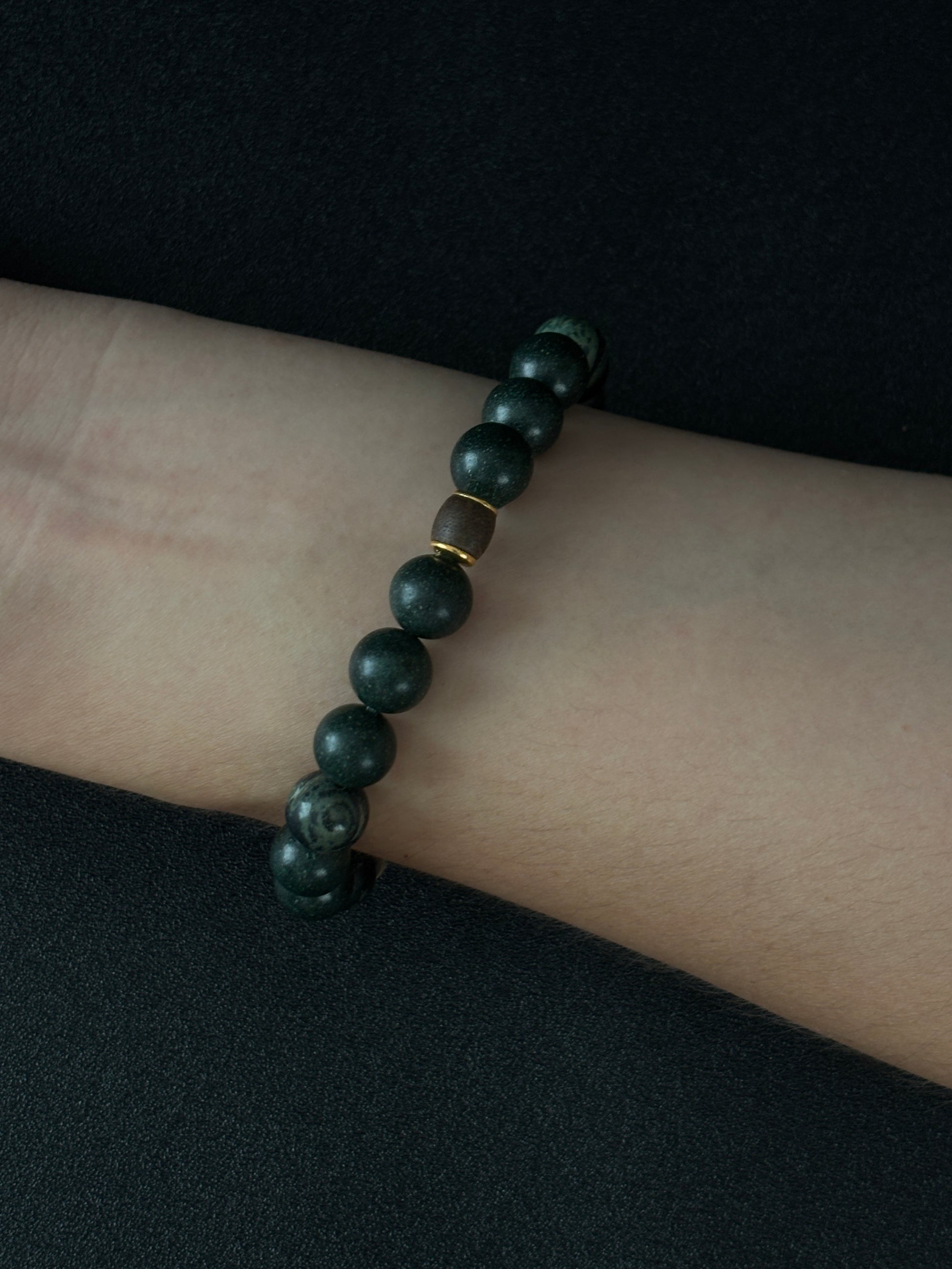 Five-Element Herbal & Aromatic Bracelet Collection Wood Element - Eastern Green (Mu Dong Qing)(Jin Xi Bai) (Jin Xi Bai) (Inspired by the Ancient Chinese Five Elements: Metal, Wood, Water, Fire, Earth)