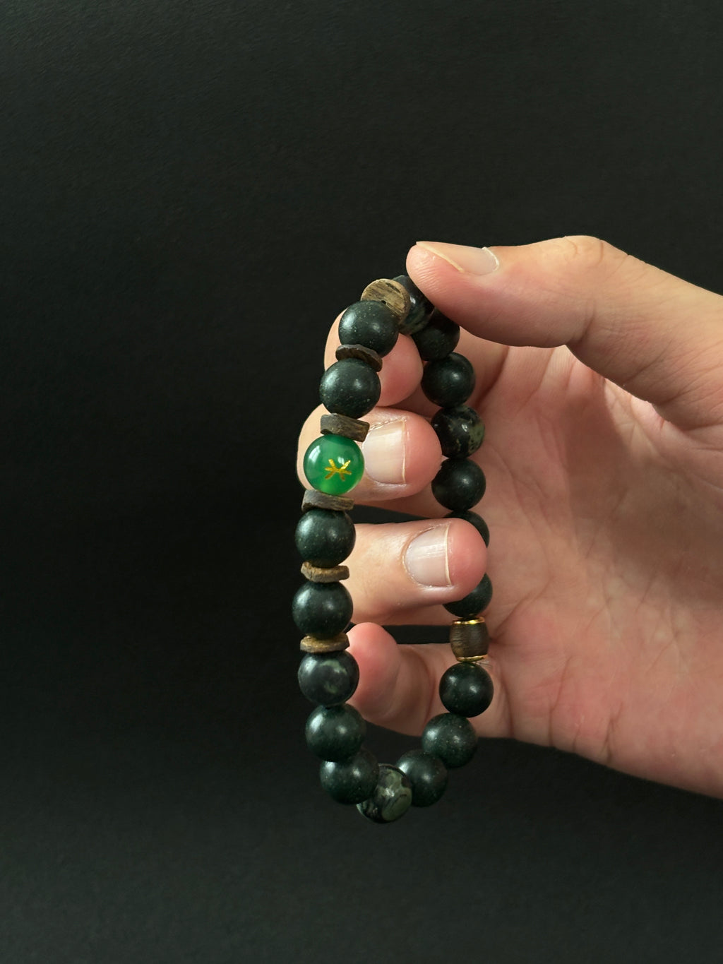 Five-Element Herbal & Aromatic Bracelet Collection Wood Element - Eastern Green (Mu Dong Qing)(Jin Xi Bai) (Jin Xi Bai) (Inspired by the Ancient Chinese Five Elements: Metal, Wood, Water, Fire, Earth)