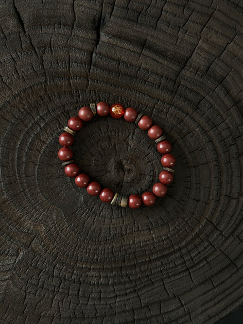 Five-Element Herbal & Aromatic Bracelet Collection Fire Element - Southern Red (Huo Nan Hong) (Bei Shui Hei) (Mu Dong Qing)(Jin Xi Bai) (Jin Xi Bai) (Inspired by the Ancient Chinese Five Elements: Metal, Wood, Water, Fire, Earth)