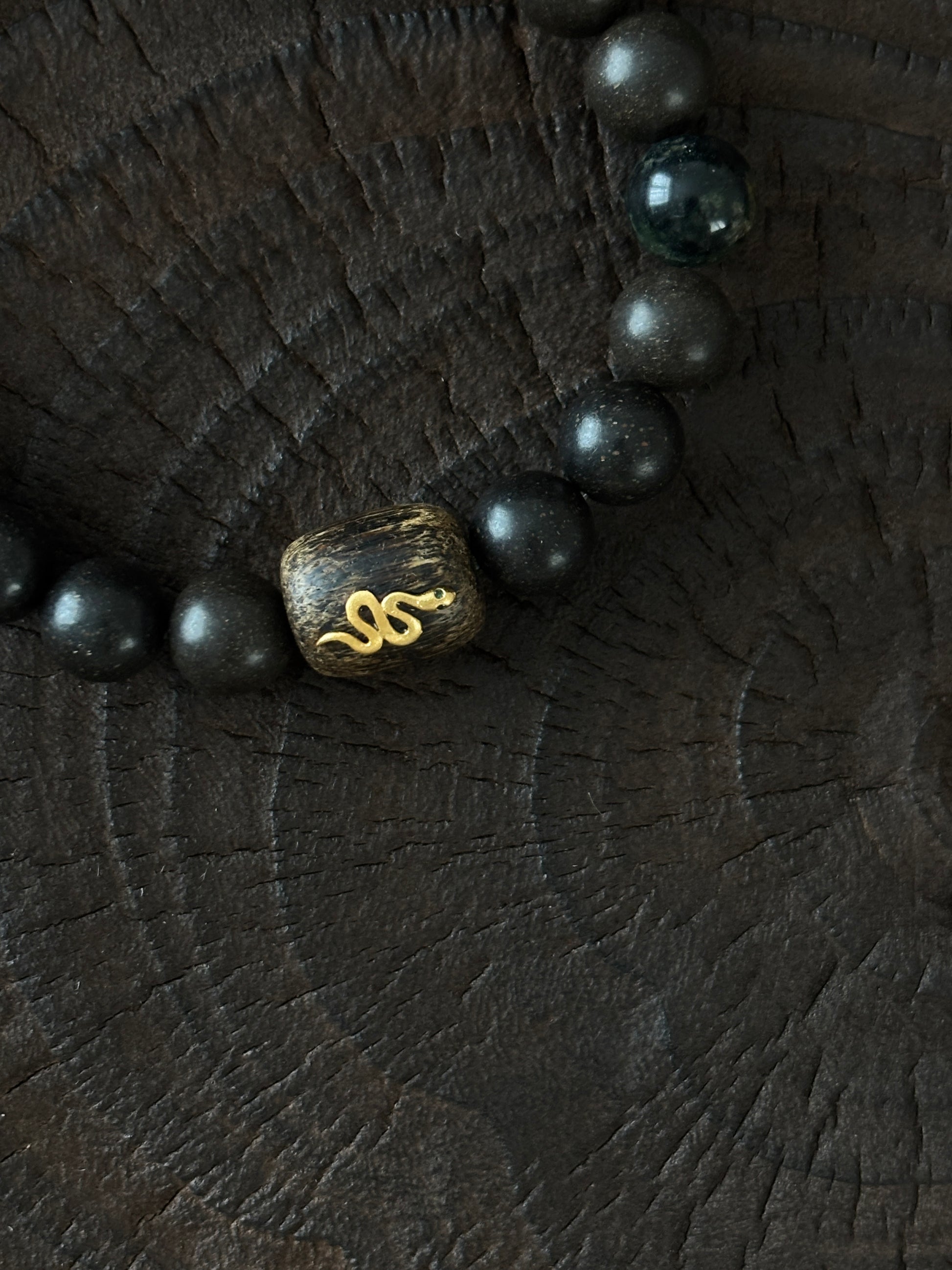 Five-Element Herbal & Aromatic Bracelet Collection Water Element - Northern Black (Bei Shui Hei) (Mu Dong Qing)(Jin Xi Bai) (Jin Xi Bai) (Inspired by the Ancient Chinese Five Elements: Metal, Wood, Water, Fire, Earth)