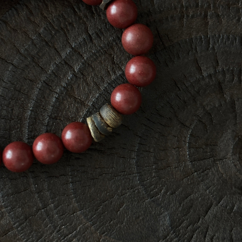 Five-Element Herbal & Aromatic Bracelet Collection Fire Element - Southern Red (Huo Nan Hong) (Bei Shui Hei) (Mu Dong Qing)(Jin Xi Bai) (Jin Xi Bai) (Inspired by the Ancient Chinese Five Elements: Metal, Wood, Water, Fire, Earth)