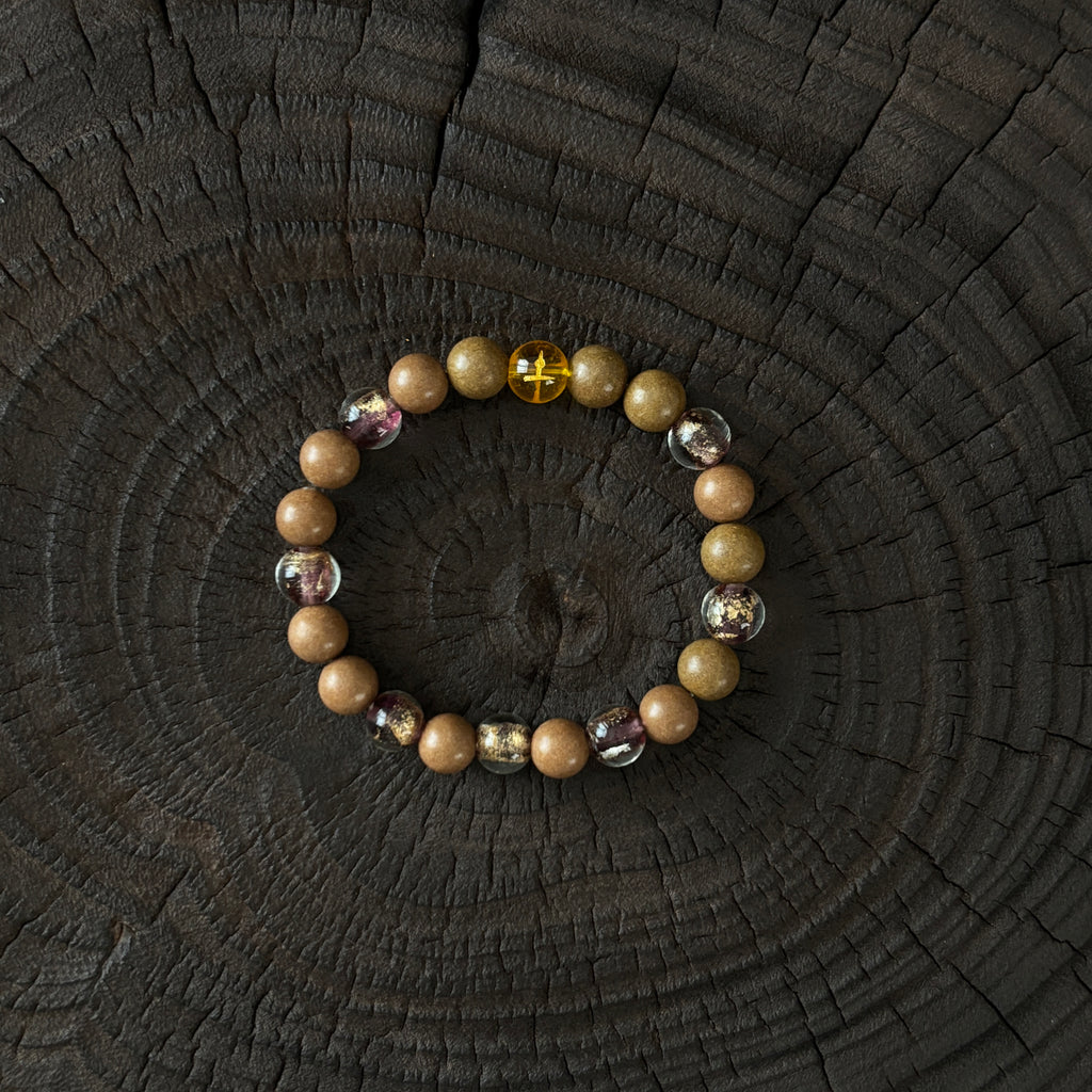 Five-Element Herbal & Aromatic Bracelet Collection Fire Element - Southern Red (Huo Nan Hong) (Bei Shui Hei) (Mu Dong Qing)(Jin Xi Bai) (Jin Xi Bai) (Inspired by the Ancient Chinese Five Elements: Metal, Wood, Water, Fire, Earth)