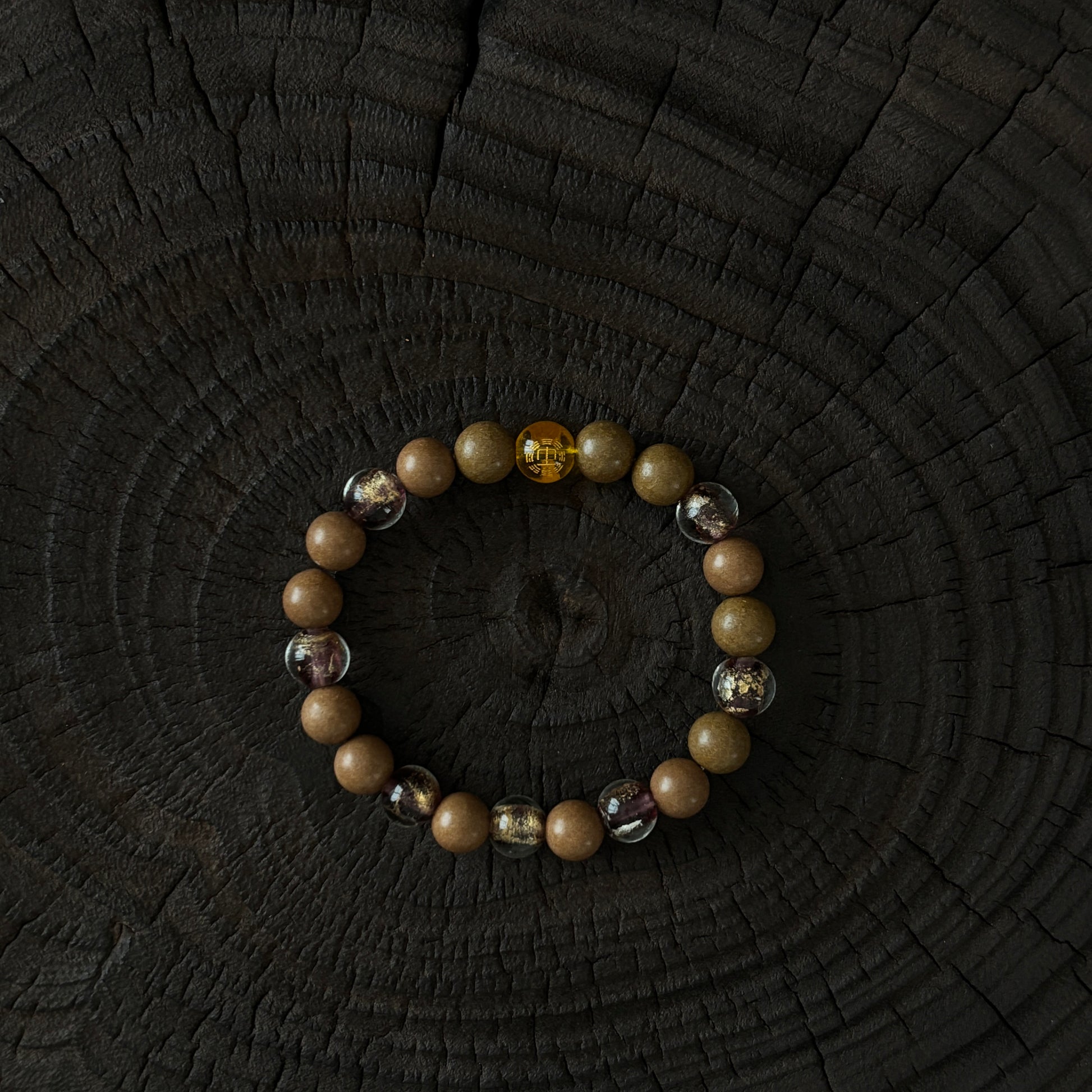 Five-Element Herbal & Aromatic Bracelet Collection Fire Element - Southern Red (Huo Nan Hong) (Bei Shui Hei) (Mu Dong Qing)(Jin Xi Bai) (Jin Xi Bai) (Inspired by the Ancient Chinese Five Elements: Metal, Wood, Water, Fire, Earth)