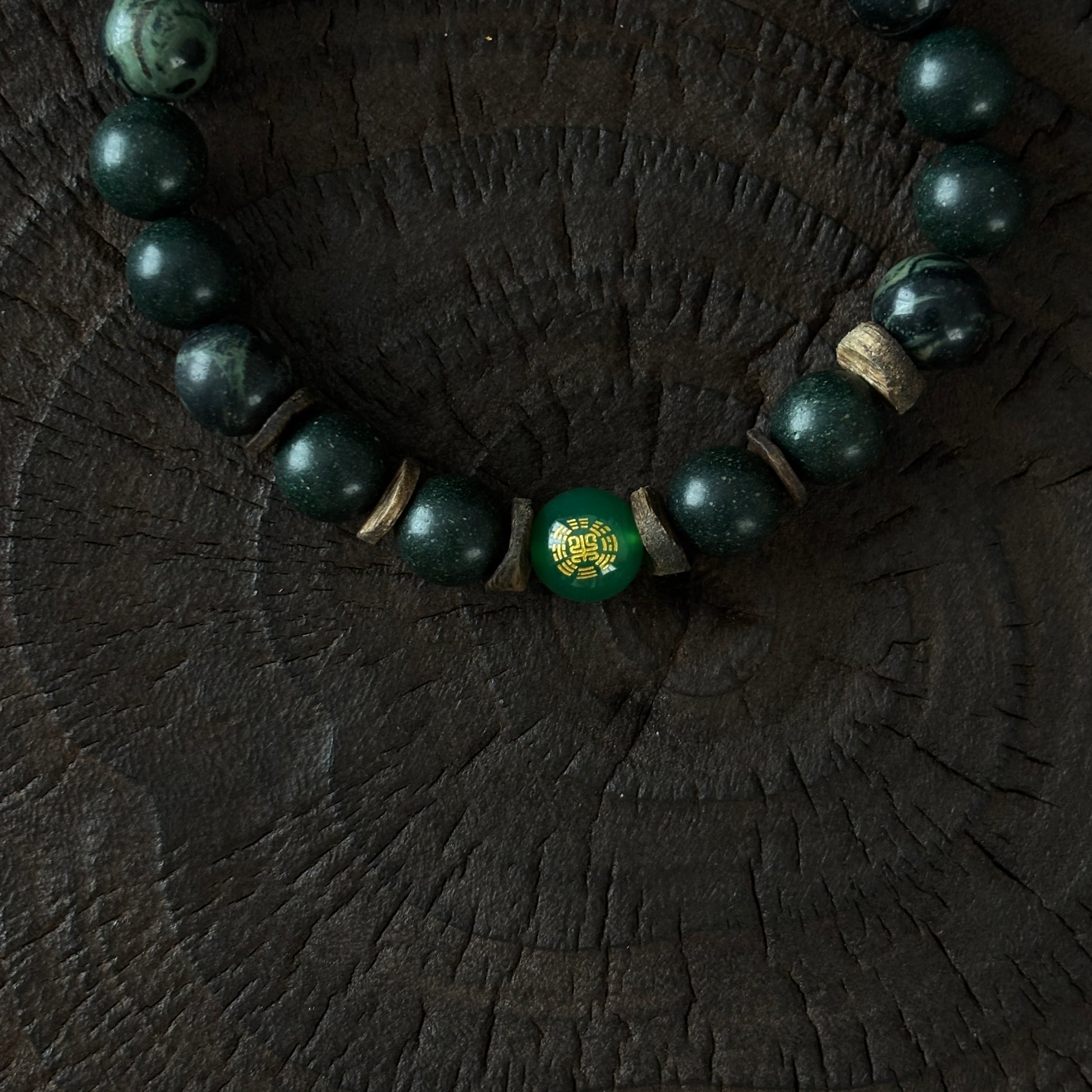 Five-Element Herbal & Aromatic Bracelet Collection Wood Element - Eastern Green (Mu Dong Qing)(Jin Xi Bai) (Jin Xi Bai) (Inspired by the Ancient Chinese Five Elements: Metal, Wood, Water, Fire, Earth)
